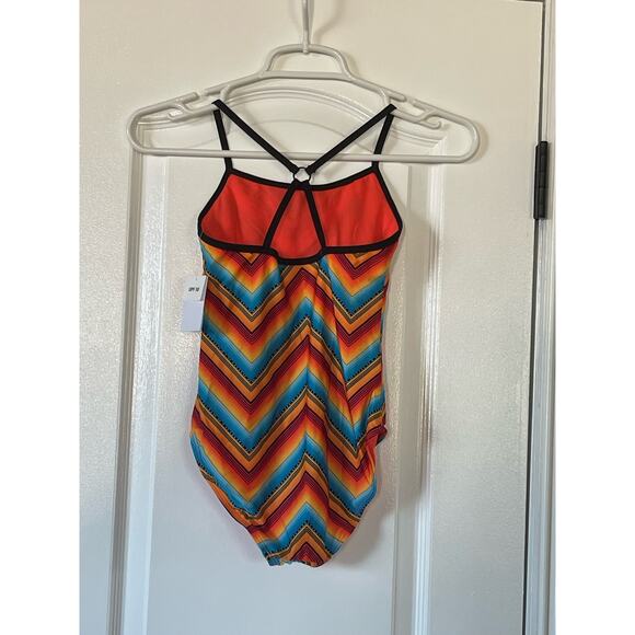 BNWT JOE BOXER SWIMWEAR Girl's One Piece SwimSuit GIRLS SIZE 10 ORANGE - Picture 2 of 5